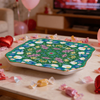 Scalloped Ceramic Mahjong Dice Tray in variety of patterns