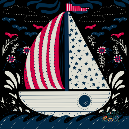 Folk art Home Series-Mahjong Mat 31.5"x31.5" (Ship Rolled up)