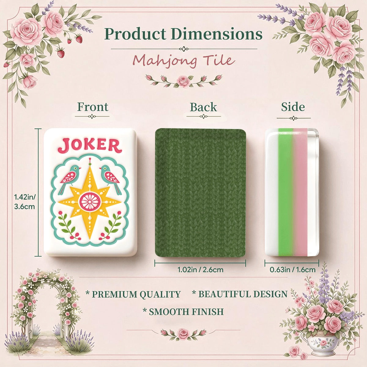 Scandi Folk Art Christmas Mahjong Tiles Green Sweater