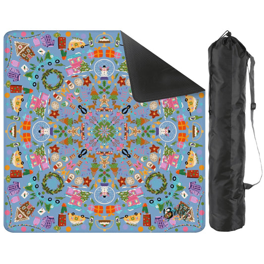 Folk Art Christmas series Mahjong Mat 31.5"x31.5" (Ship Rolled up)