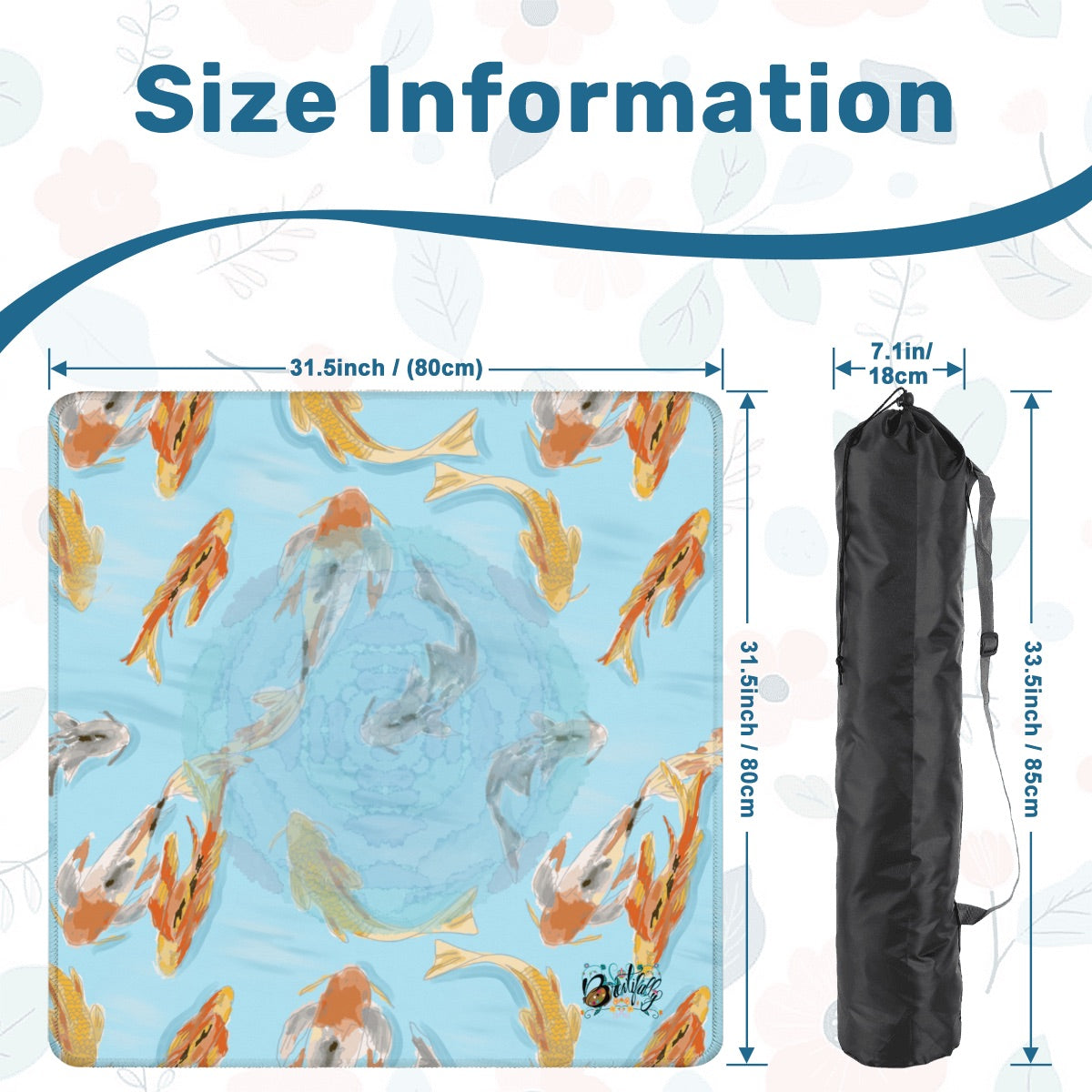 Koi fish pond mahjong mat by Brewtifully, detail