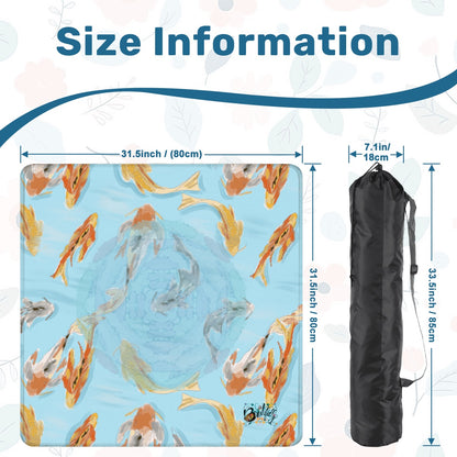 Koi fish pond mahjong mat by Brewtifully, detail