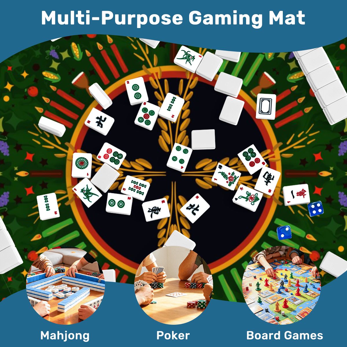 Mahjong Mat SleekSurface (Made in USA) - Celebrations