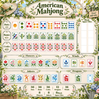 Modern Folk American Mahjong Tiles  4Layer Acrylic in multiple designs