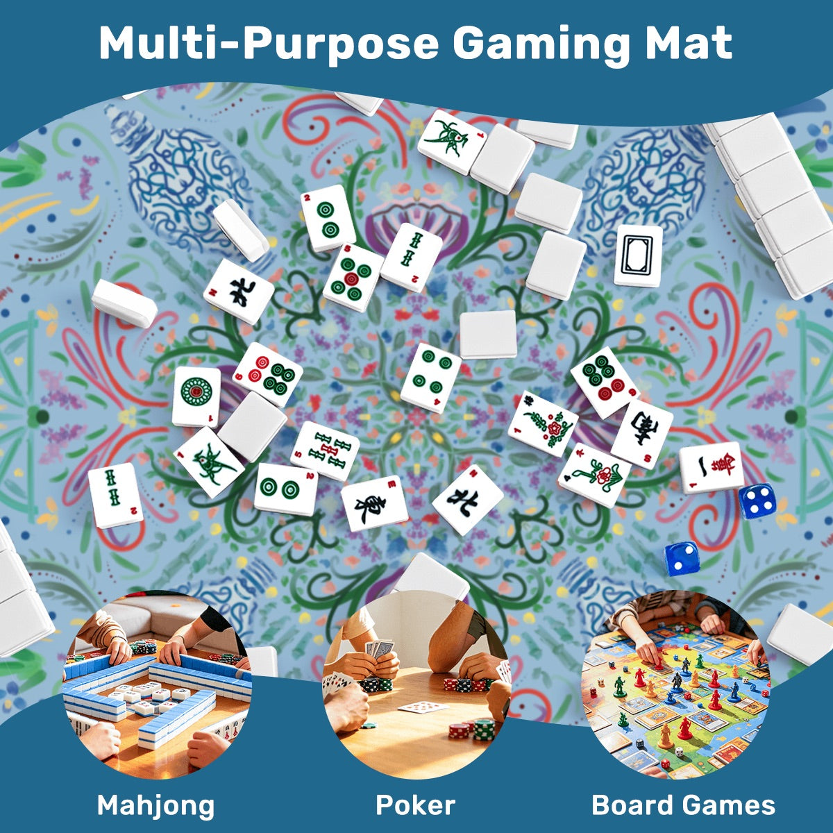 Mahjong Mat SleekSurface (Made in USA) Moody- multiple colorways