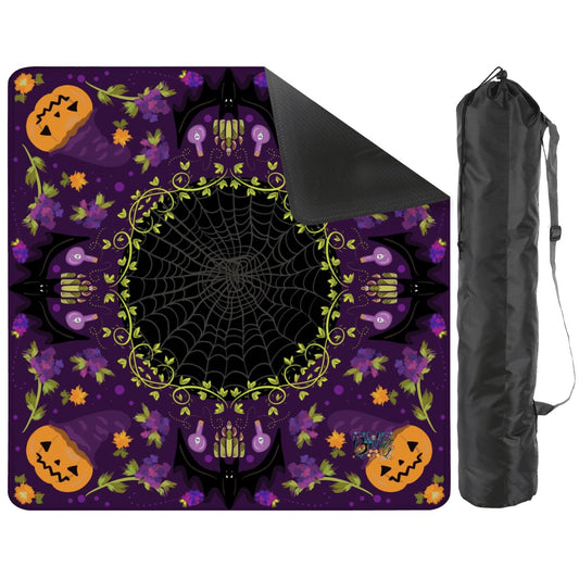 Purple Pumpkin Hex Mahjong Mat Larger-33"x33" (Ship Rolled up)