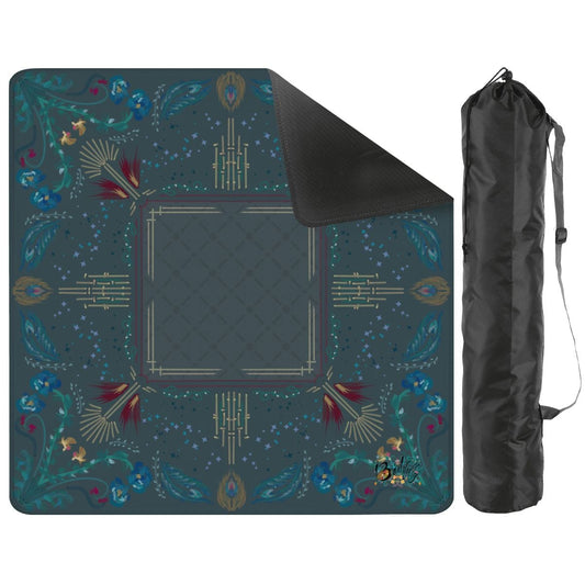Roaring 20’s on Teal Mini Mahjong Mat 20.9"x20.9" (Ship Rolled up)