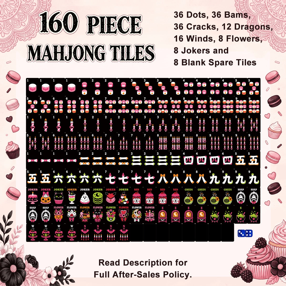 Abstract Gothic Dessert Halloween Mahjong Tiles