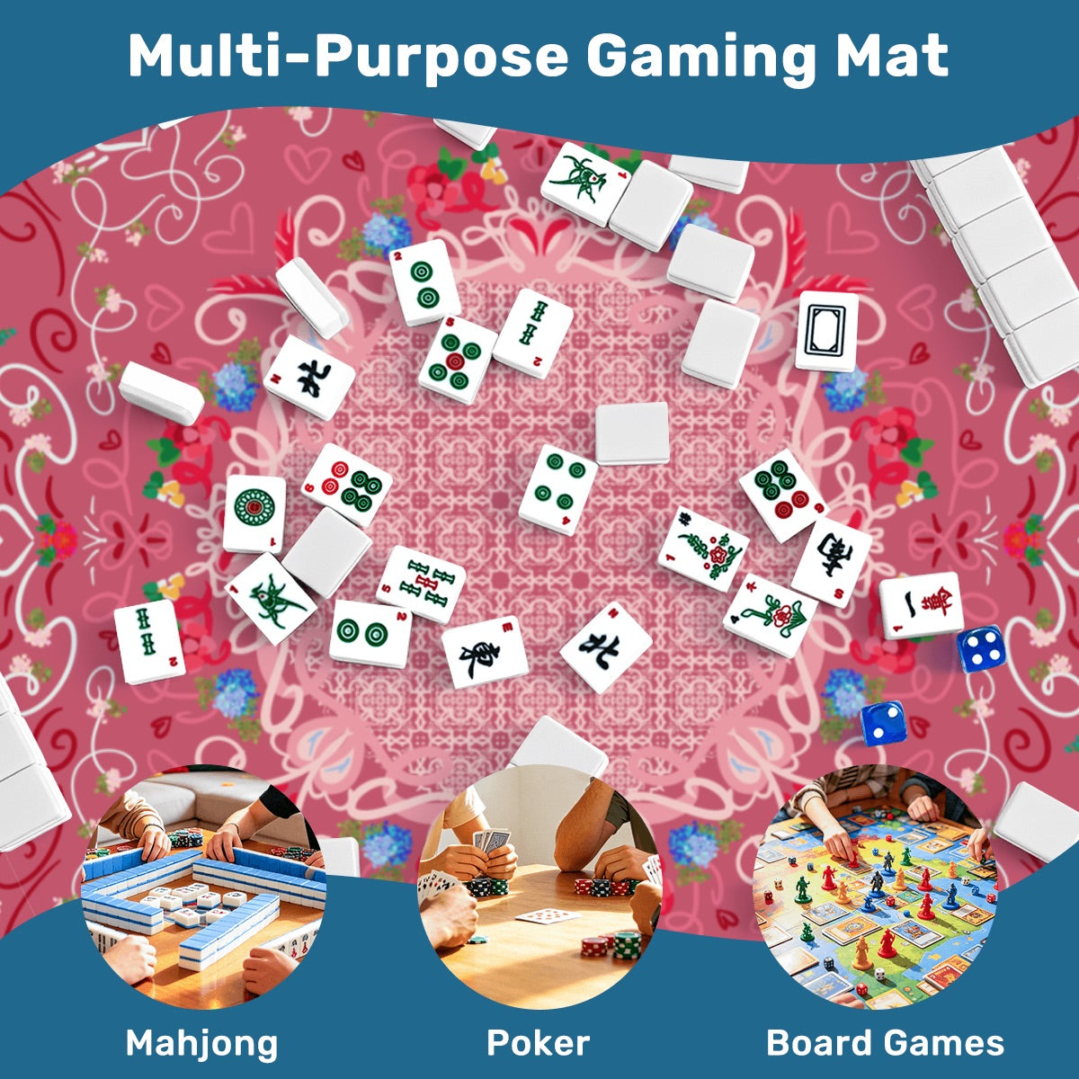 Mahjong Mat SleekSurface (Made in USA) Sweet Valentine