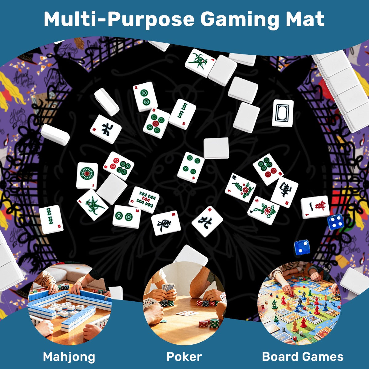 Mahjong Mat SleekSurface Halloween Sistas white