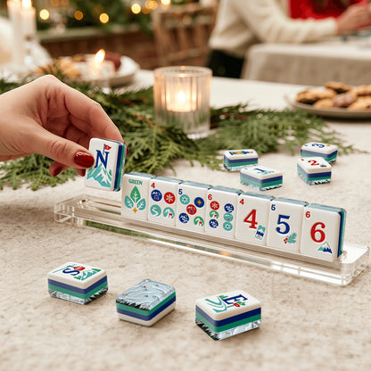 ApresSki Winter American Mahjong Tiles with skiers