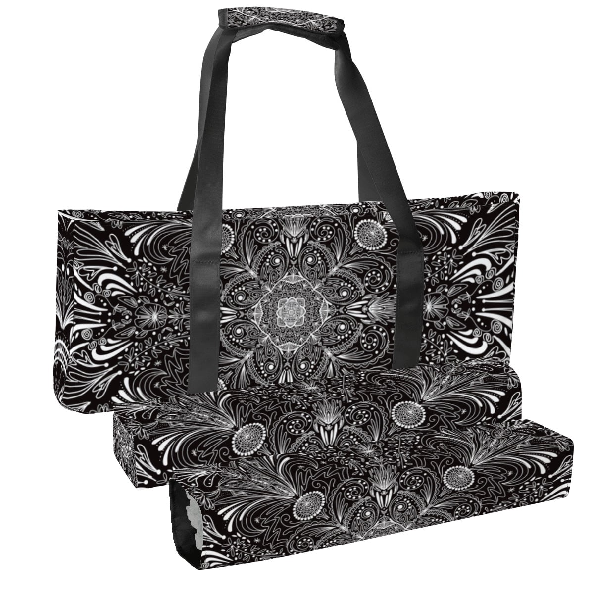Mahjong Bag Set 3 Pcs Picnic in the flowers-on black