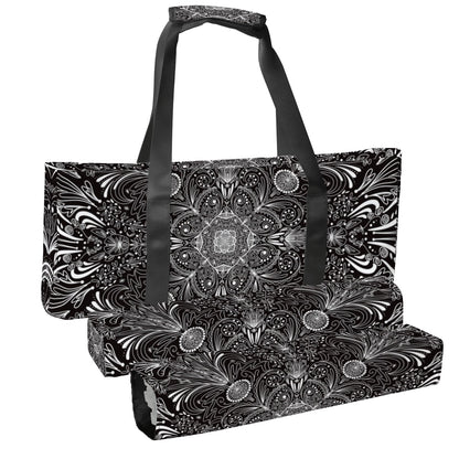 Mahjong Bag Set 3 Pcs Picnic in the flowers-on black