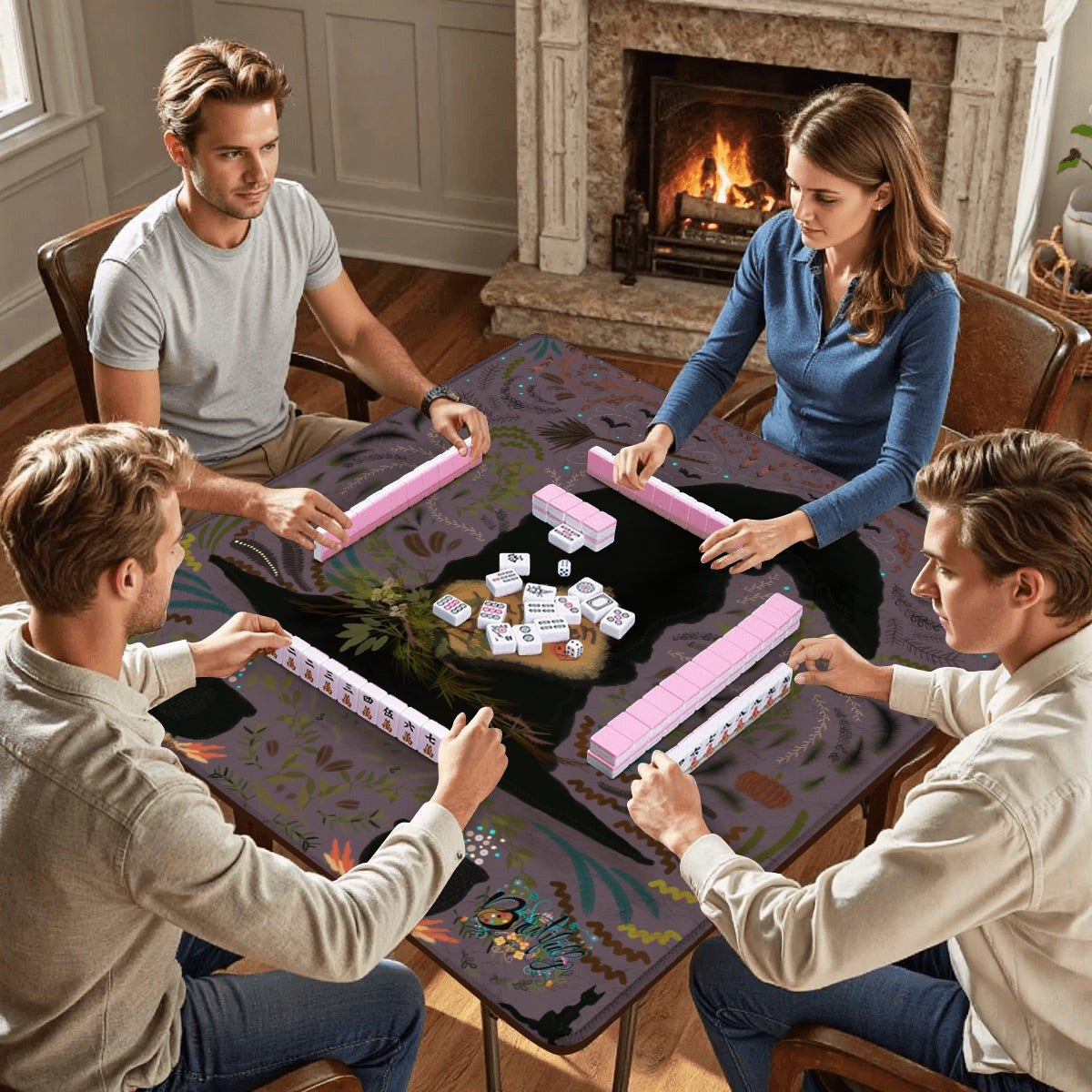 Witchy Halloween series Mahjong Mat 31.5"x31.5" (Ship Rolled up)
