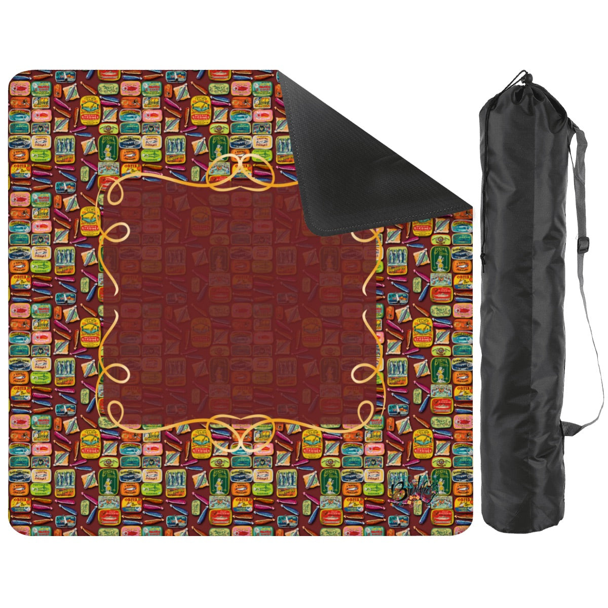 Sards sardine hand-illustrated mahjong mat by Brewtifully