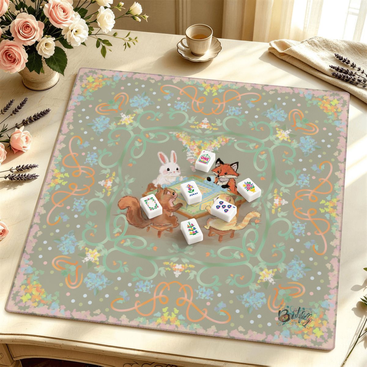 Mahjong Mat SleekSurface (Made in USA) Pretty,PrettyPlayers- Choose uour colorway